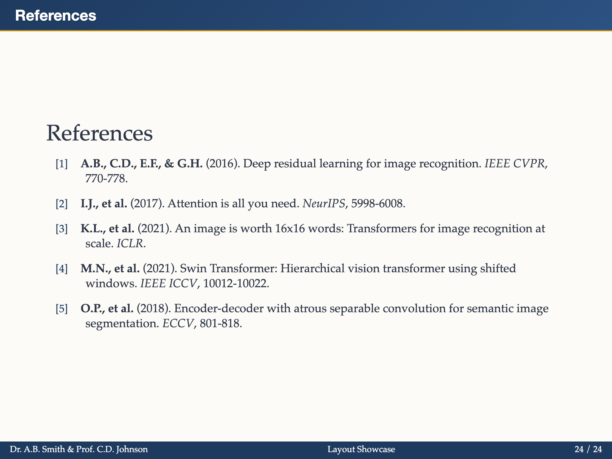 References Layout Example